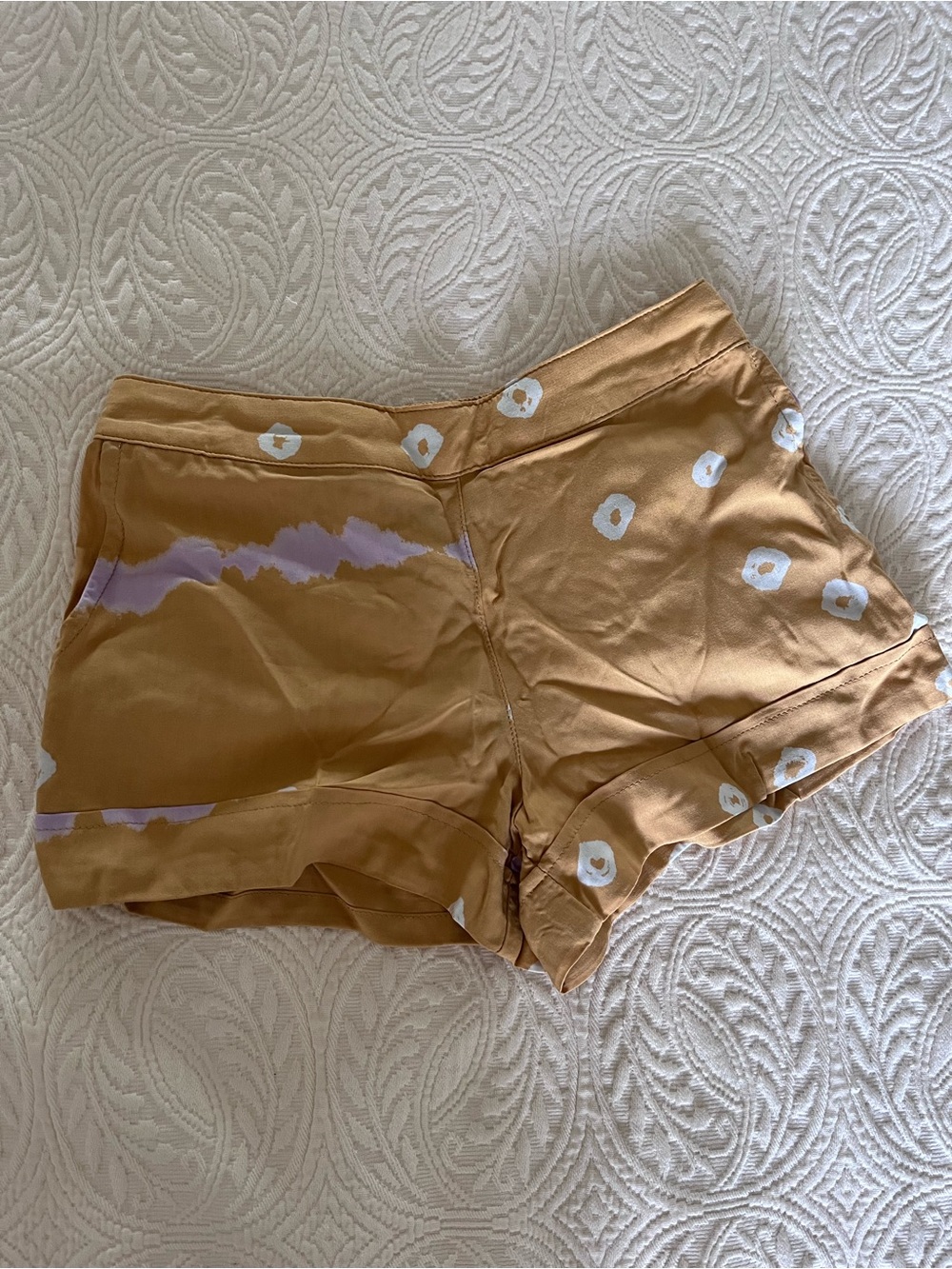 NWOT Anthropologie Kids The Odell’s Shorts Girls 6X Rayon Gold Purple Boho Batik